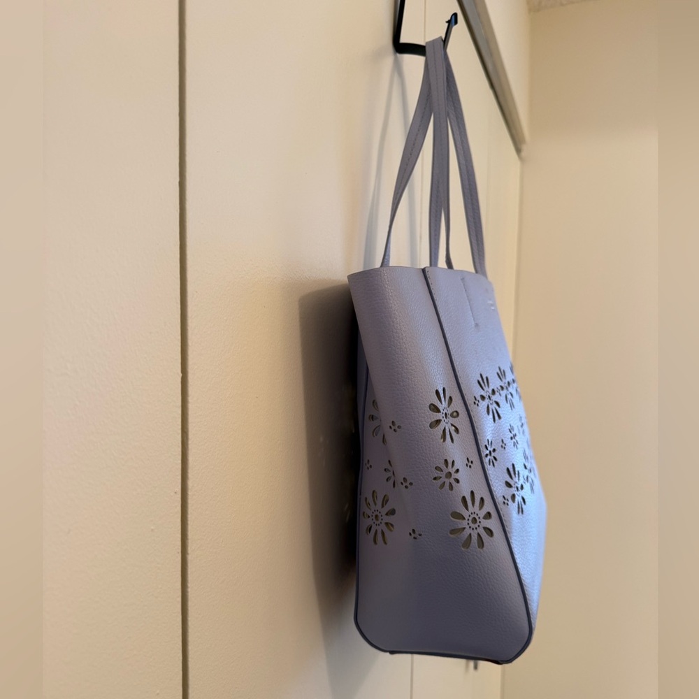 kate spade lavender perforated floral leather tote - Picture 3 of 10